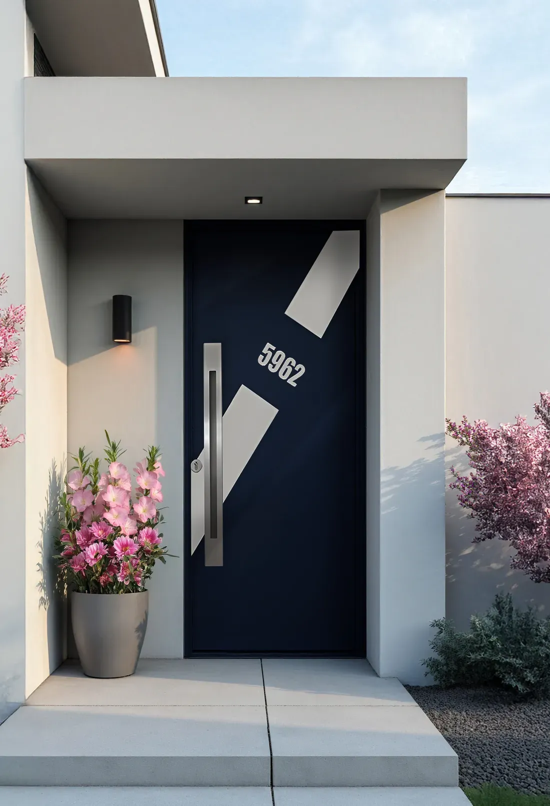 Porte d'entrée PROFERM Graphite Crescendo, monobloc Textural au design graphique