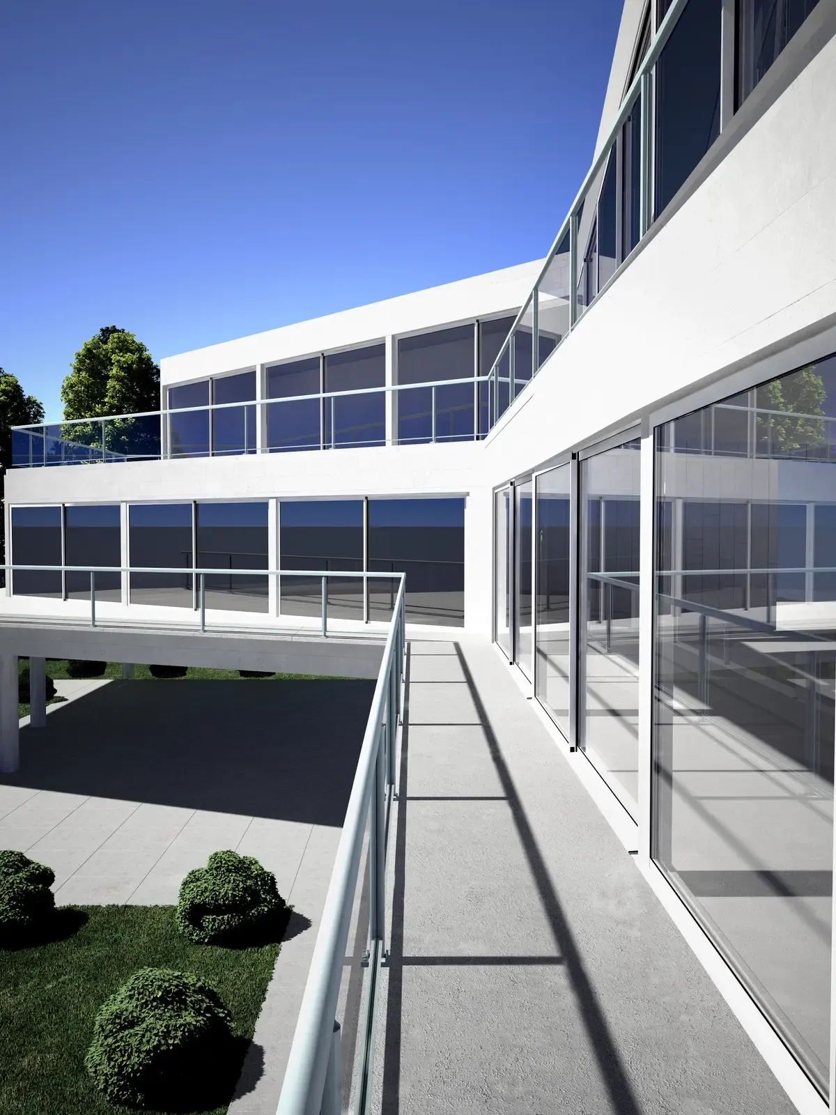 Villa contemporaine largement vitrée par des coulissants aluminium Soléal 55