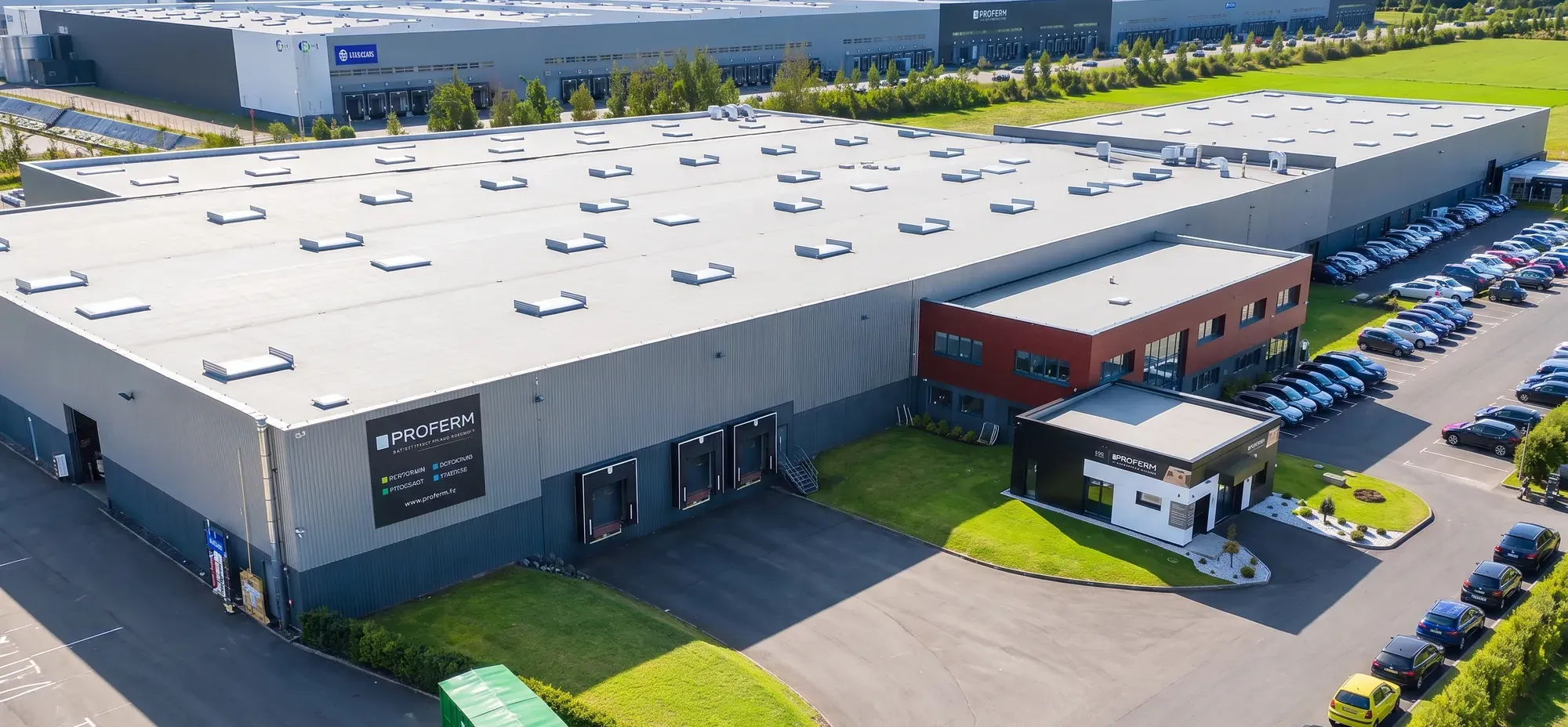 Vue aérienne de l’usine PROFERM à Douvrin