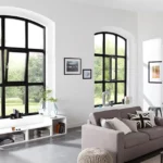 Ensemble fixes avec ouvrant central TEXTURAL® wengé