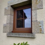 Fenêtre 1 vantail HYBRIDE petits bois intégrés laquage RAL 8003 granité