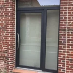 Porte entrée vitrée LUMINE bâton design rond